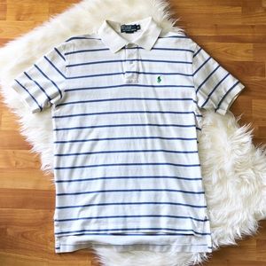EUC Light Blue Striped Polo